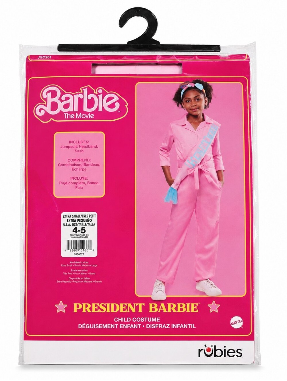 NWT Rubies Barbie The Movie President Barbie Child Costume XS 4–5 Yrs Costume
